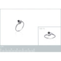 Bague argent massif 925 rhodié oxyde de zirconium et pierre véritable