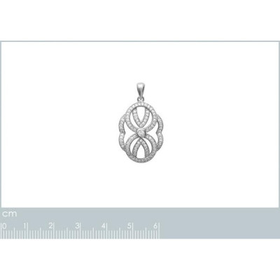 Pendentif argent massif 925 rhodié et oxyde de zirconium micro serti