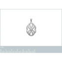 Pendentif argent massif 925 rhodié et oxyde de zirconium micro serti