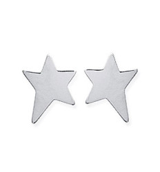 Boucles d'oreilles puces 10 mm étoile clous - Nayla - argent massif 925 rhodié