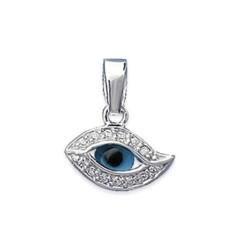 Pendentif argent massif 925 rhodié et oxyde de zirconium