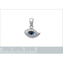Pendentif argent massif 925 rhodié et oxyde de zirconium