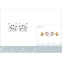 Boucles clous d'oreilles puces plaqué or femme et Oxyde de Zirconium 4mm