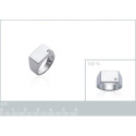 Bague argent massif 925 rhodié et oxyde de zirconium