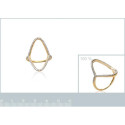 Bague plaqué or 750 5 microns bicolore et oxyde de zirconium micro serti
