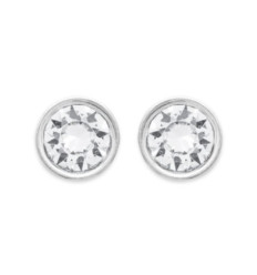 Boucles d'oreilles puces 3 mm clous - Tania - argent massif 925 - cristal blanc