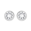 Boucles d'oreilles puces 3 mm clous - Tania - argent massif 925 - cristal blanc
