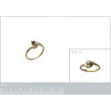 Bague plaqué or 750 5 microns oxyde de zirconium et pierre véritable
