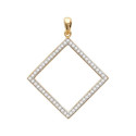 Pendentif plaqué or 750 3 microns bicolore et oxyde de zirconium micro serti