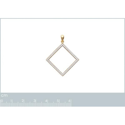 Pendentif plaqué or 750 3 microns bicolore et oxyde de zirconium micro serti