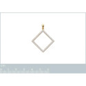 Pendentif plaqué or 750 3 microns bicolore et oxyde de zirconium micro serti