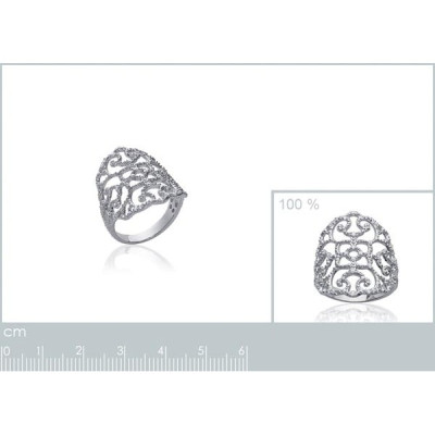 Bague argent massif 925 rhodié et oxyde de zirconium