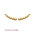 Boucles contour d'oreilles plaqué or 750 petites boules alignées