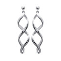 Boucles d'oreilles pendantes 45 mm clous - Joyce - argent massif 925 rhodié