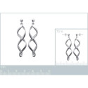 Boucles d'oreilles pendantes 45 mm clous - Joyce - argent massif 925 rhodié