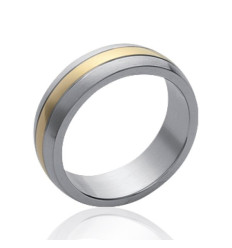 Bague acier 3 microns bicolore