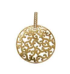 Pendentif plaqué or 750 3 microns et oxyde de zirconium