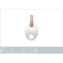 Pendentif plaqué or 750 3 microns rose oxyde de zirconium et céramique