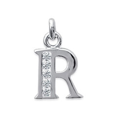 Pendentif argent massif 925 rhodié et oxyde de zirconium
