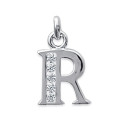 Pendentif argent massif 925 rhodié et oxyde de zirconium