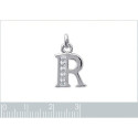 Pendentif argent massif 925 rhodié et oxyde de zirconium