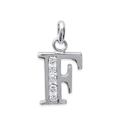 Pendentif argent massif 925 rhodié et oxyde de zirconium