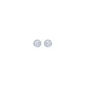 Boucles d'oreilles puces rondes 3 mm - Nawel - argent massif 925 - cristal