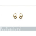 Boucles d'oreilles puces grain de café Plaqué Or 8mm x 5mm