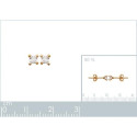 Boucles d'oreilles clous puces Plaqué Or 750 Zirconium carré 4 griffes 3 mm