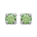 Boucles d'oreilles tige puces clous 3 mm - Lyna - argent massif - cristal vert