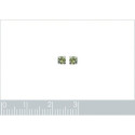 Boucles d'oreilles tige puces clous 3 mm - Lyna - argent massif - cristal vert
