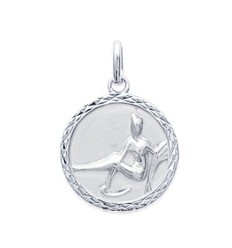 Pendentif argent massif 925 rhodié