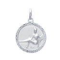 Pendentif argent massif 925 rhodié