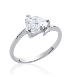 Bague argent massif 925 rhodié et oxyde de zirconium