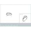 Bague argent massif 925 rhodié et oxyde de zirconium