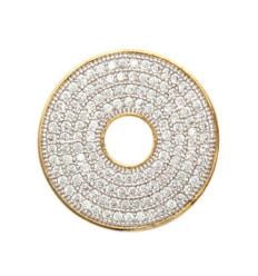 Pendentif plaqué or 750 3 microns bicolore et oxyde de zirconium micro serti