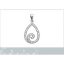 Pendentif argent massif 925 rhodié et oxyde de zirconium micro serti