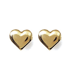 Boucles d'oreilles coeur plaqué or 750 puces tiges