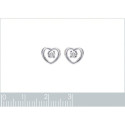 Boucles d'oreilles puces 7 mm coeurs - Elyne - argent 925 rhodié - zirconium