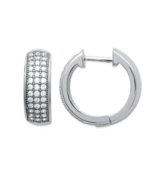 Créoles argent 925 rhodié et oxyde de zirconium micro serti