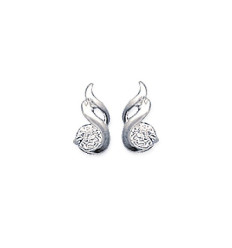 Boucles d'oreilles puces 9 mm tige clous - Mayar - argent 925 rhodié - zirconium