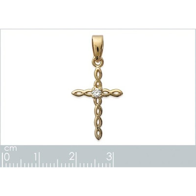 Pendentif plaqué or 750 3 microns et oxyde de zirconium