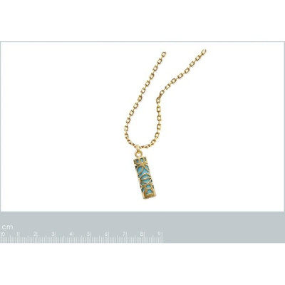 Pendentif plaqué or 750 3 microns et imitation pierre