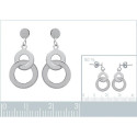 Boucles d'oreilles pendantes 23 mm tiges - Elena - argent massif 925 rhodié