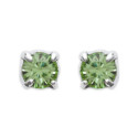 Boucles d'oreilles tige puces clous 2 mm - Julie - argent massif - cristal vert