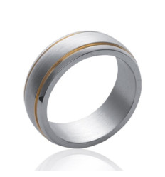 Bague acier 3 microns bicolore