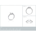 Bague argent massif 925 rhodié et oxyde de zirconium micro serti