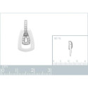 Pendentif argent massif 925 rhodié oxyde de zirconium et céramique