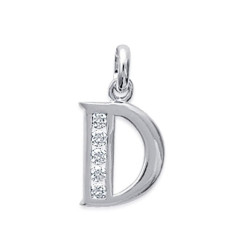 Pendentif argent massif 925 rhodié et oxyde de zirconium