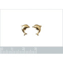 Boucles d'oreilles plaqué or 750 puces enfant dauphins 10mm x 7mm
